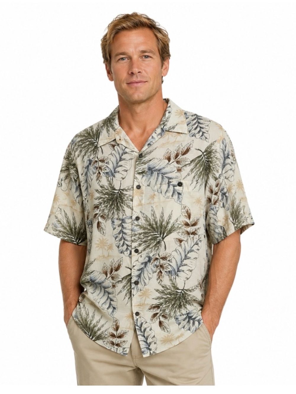 Batik Bay Men's Short Sleeves Lightweight Hawaiian Island Shirt Size XL